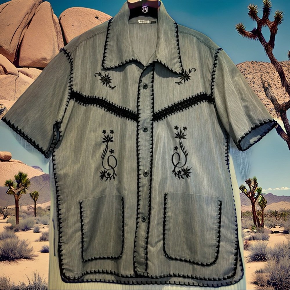 Incredible movie prop Western themed short-sleeved shirt - unique yet stylish